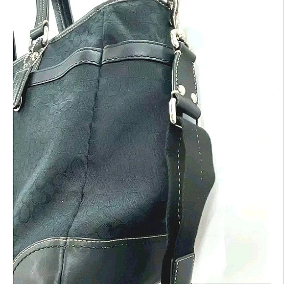 AUTHENTIC Coach voyager duffle bag x large travel signature C jacquard - Picture 4 of 8